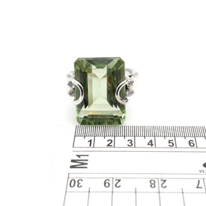 GREEN AMETHYST & DIAMONDS RING